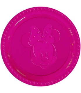 Minnie Mouse Embossed Pink Large Plastic Plates (6ct)