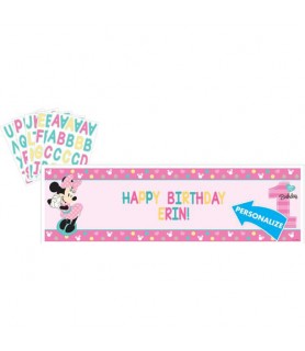 Minnie Mouse 1st Birthday 'Fun to Be One' Giant Customizable Banner (1ct)
