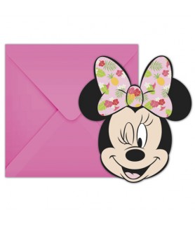 Minnie Mouse 'Tropical' Shaped Invitations w/ Envelopes (6ct)