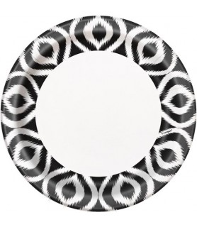 Happy Birthday 'Moroccan Ikat' Large Paper Plates (8ct)