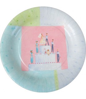 Wedding and Bridal 'Sweet Ceremony' Large Paper Plates (8ct)