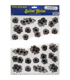 Bullet Hole / Gun Shot Stickers (24ct)