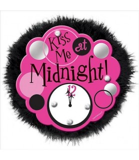 New Year's Celebration 'Kiss Me at Midnight' Fun Button (1ct)