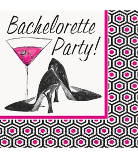 Bachelorette 'Bachelorette Party' Pink and Black Small Napkins (16ct)