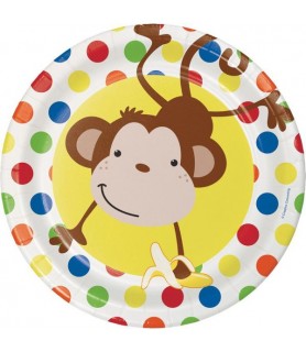 Birthday 'Fun Monkey' Large Paper Plates (8ct)