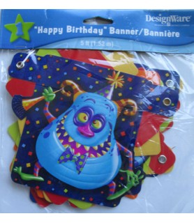 Happy Birthday 'Monster Party' Banner (1ct)