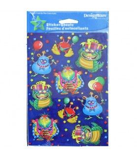 Happy Birthday 'Monster Party' Stickers (2 sheets)