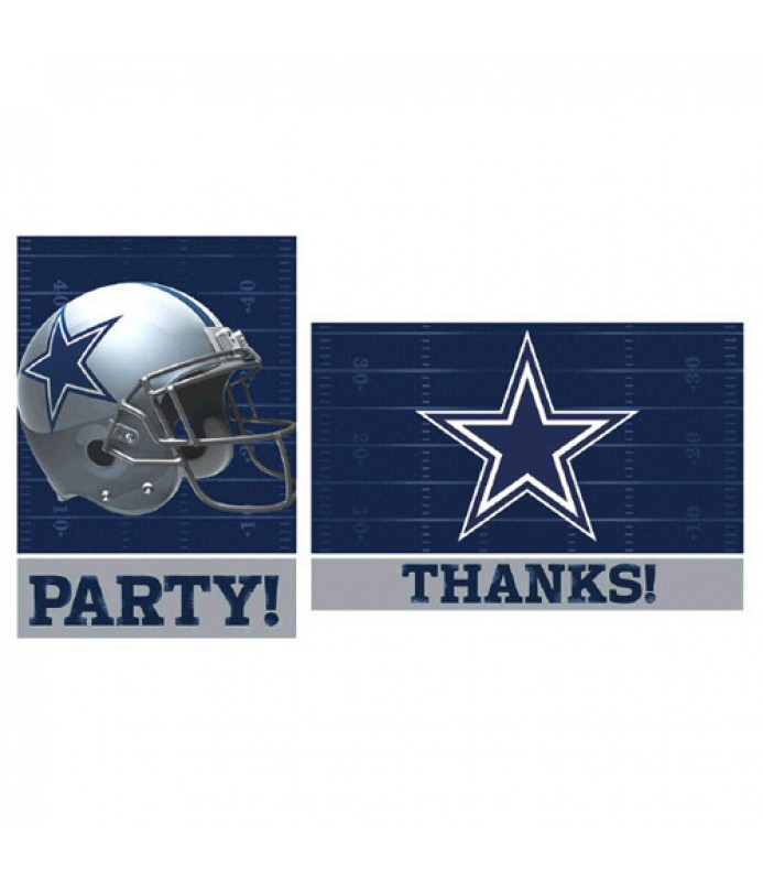 Dallas Cowboys Invitations & Thank You Notes For 8