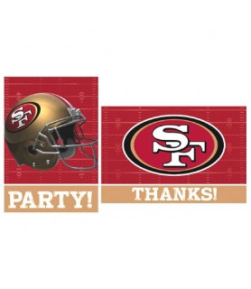 NFL San Francisco 49ers Invitations and Thank You Notes w/ Envelopes (8ct ea.)