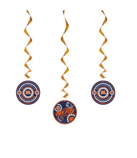 Nerf 'Target' Foil Hanging Swirl Decorations (3ct)