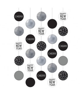 New Year's 'Disco Ball Drop' Hanging Circle String Decorations (5ct)