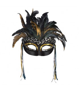 New Year's 'Glitzy Goddess' Deluxe Masquerade Mask (1ct)