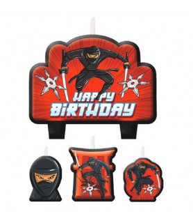 Happy Birthday 'Ninja' Mini Candle Set (4pc)