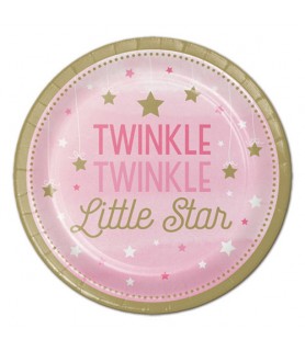 1st Birthday 'One Little Star Girl' Small Paper Plates (8ct)