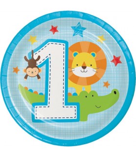 1st Birthday 'One is Fun Boy' Small Paper Plates (8ct)