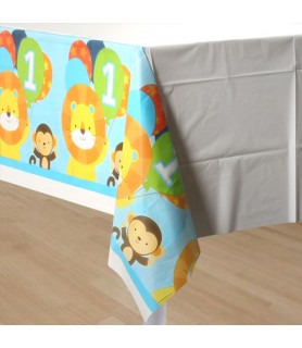 1st Birthday 'One is Fun Boy' Plastic Table Cover (1ct)