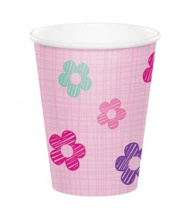 1st Birthday 'One is Fun Girl' 9oz Paper Cups (8ct)