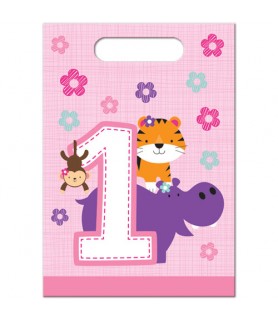 1st Birthday 'One is Fun Girl' Favor Bags (8ct)