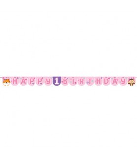 1st Birthday 'One is Fun Girl' Banner (1ct)