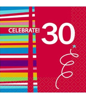 Happy Birthday 'Celebrate!' 30th Birthday Small Napkins (16ct)