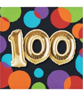 Over the Hill 100th Birthday Balloons Small Napkins (16ct)