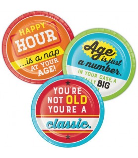 Over the Hill 'You're Old!' Small Paper Plates (8ct, 3 designs)
