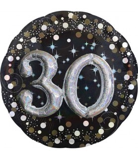 Over the Hill 'Sparkling Celebration' 30th Birthday 3D Supershape Foil Mylar Balloon (1ct)
