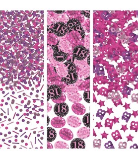 Happy Birthday 'Pink Sparkling Celebration' 18th Birthday Confetti Value Pack (3 types)