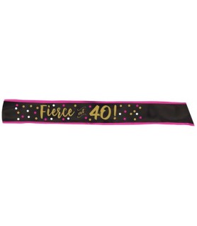 Over the Hill 'Hot Pink and Gold' 40th Birthday Sash (1ct)