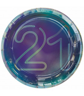 Happy Birthday 'Finally 21' Iridescent Small Paper Plates (8ct)