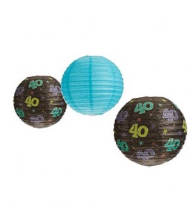 Over the Hill 'The Party Continues' 40th Birthday Paper Lanterns (3pc)