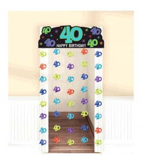 Over the Hill 'The Party Continues' 40th Birthday Deluxe Door Curtain (1ct)