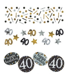 Over the Hill 'Sparkling Celebration' 40th Birthday Confetti Value Pack (3 types)