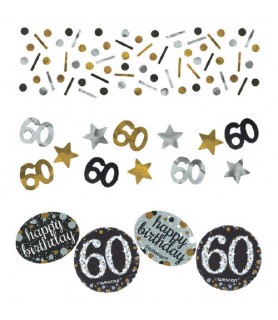 Over the Hill 'Sparkling Celebration' 60th Birthday Confetti Value Pack (3 types)
