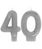 Over the Hill 'Sparkling Celebration' 40th Birthday Glitter Cake Candles (2pc)