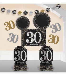 Over the Hill 'Sparkling Celebration' 30th Birthday Room Decorating Kit (10pc)