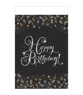 Happy Birthday 'Sparkling Celebration' Plastic Table Cover (1ct)