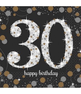 Over the Hill 'Sparkling Celebration' 30th Birthday Small Napkins (16ct)