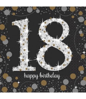 Happy Birthday 'Sparkling Celebration' 18th Birthday Small Napkins (16ct)