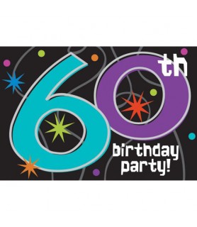 Over the Hill 'The Party Continues' 60th Birthday Invitations w/ Envelopes (8ct)