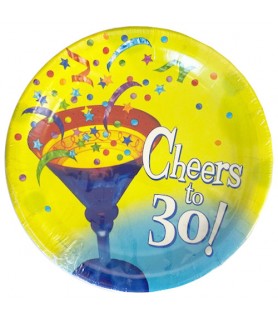 Over the Hill 'Cheers to 30' Small Paper Plates (8ct)