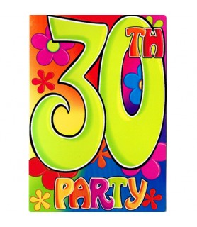 Over the Hill 'Groovy' 30th Birthday Invitations w/ Envelopes (8ct)