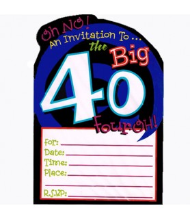 Over the Hill 'Oh No' 40th Birthday Invitations w/ Envelopes (8ct)