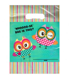 Pastel Stripes Owl Favor Bags (8ct)