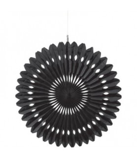 Black Large 16" Decorative Crepe Paper Fan (1ct)
