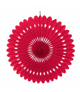 Red Large 16" Decorative Crepe Paper Fan (1ct)