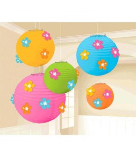 Hibiscus Multicolor Paper Lanterns w/ Add-Ons (5ct)
