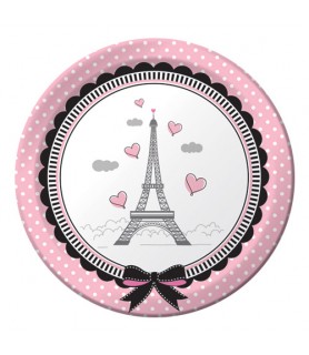 Happy Birthday 'Party in Paris' Small Paper Plates (8ct)
