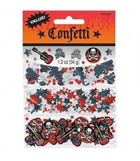 Rock On Skull and Flames Confetti Value Pack (3 types)