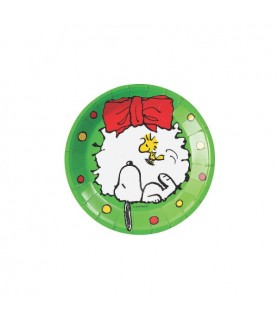 Peanuts Snoopy Christmas Wreath Small Paper Plates (8ct)